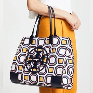 Tory Burch Mini Ella Octagon Print Nylon Tote Bag